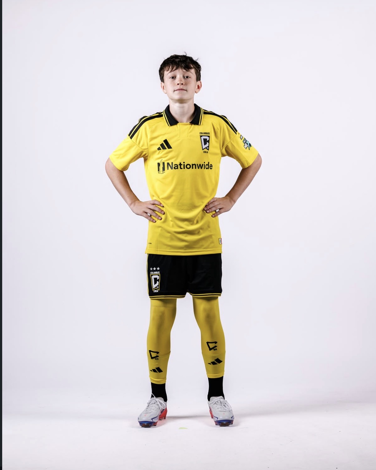 Lukas wearing his Columbus Crew kit