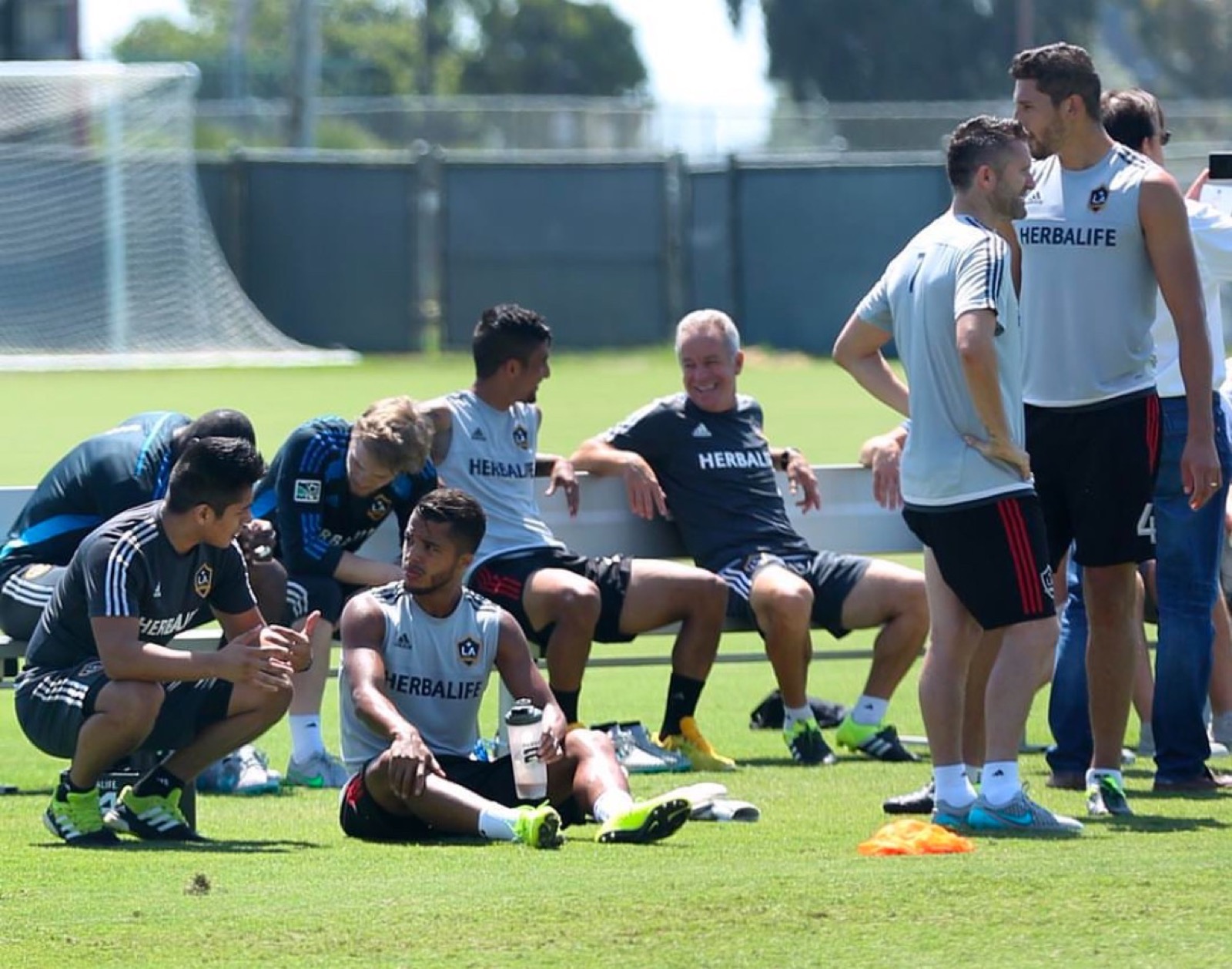 Luis coaching during professional soccer training