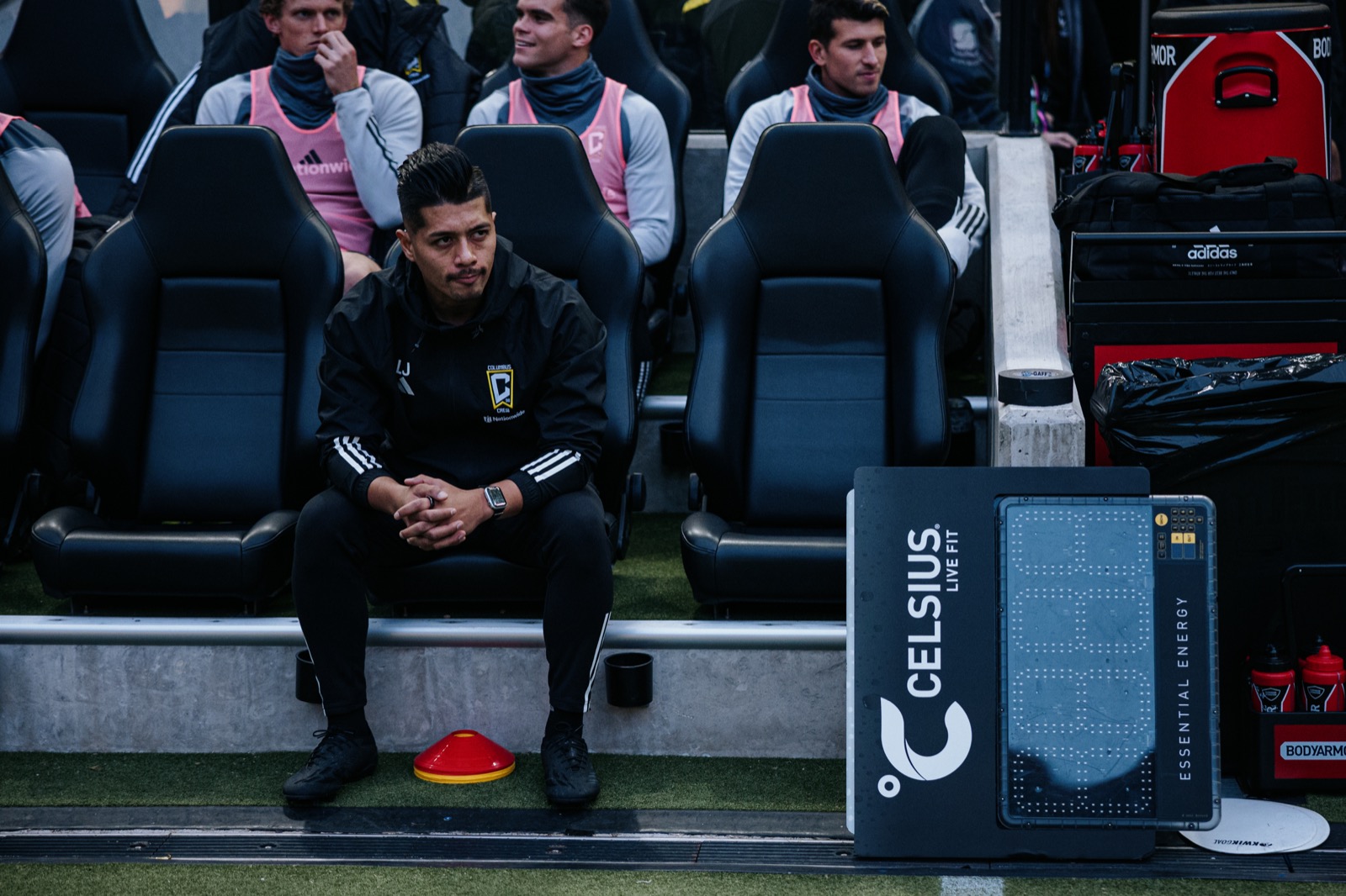 Luis coaching during professional soccer training